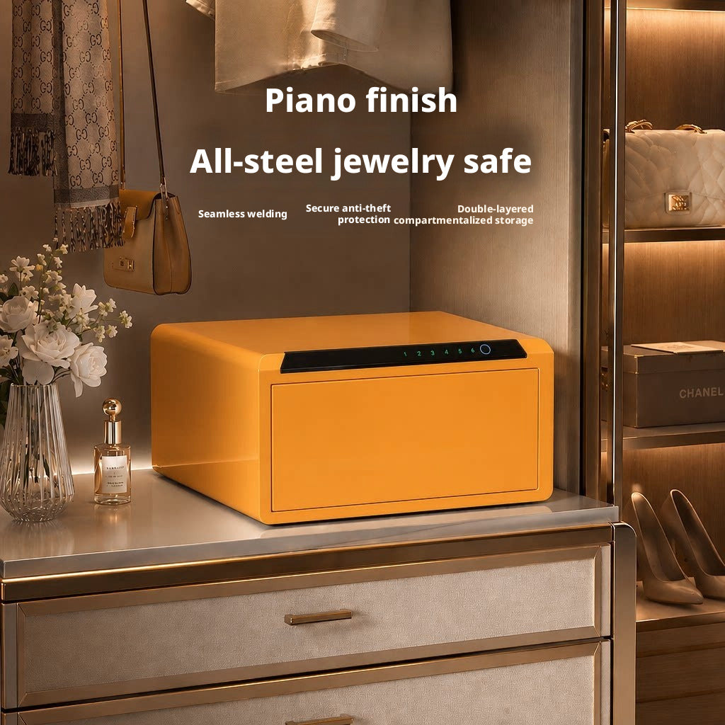 Jewelry Storage Safe, All-Steel Security Cabinet, Fingerprint Passcode Lock Box