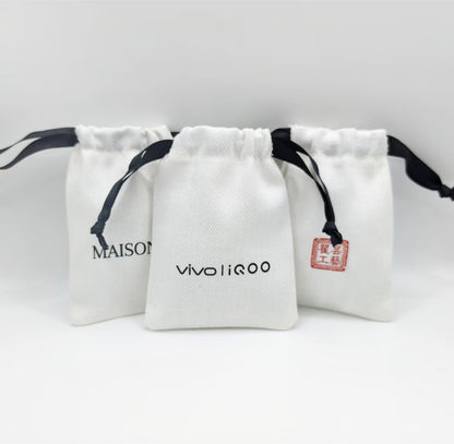 100PCS Custom Cotton Jewelry Pouches, Logo Drawstring Bags, Small Storage (Bulk Available)