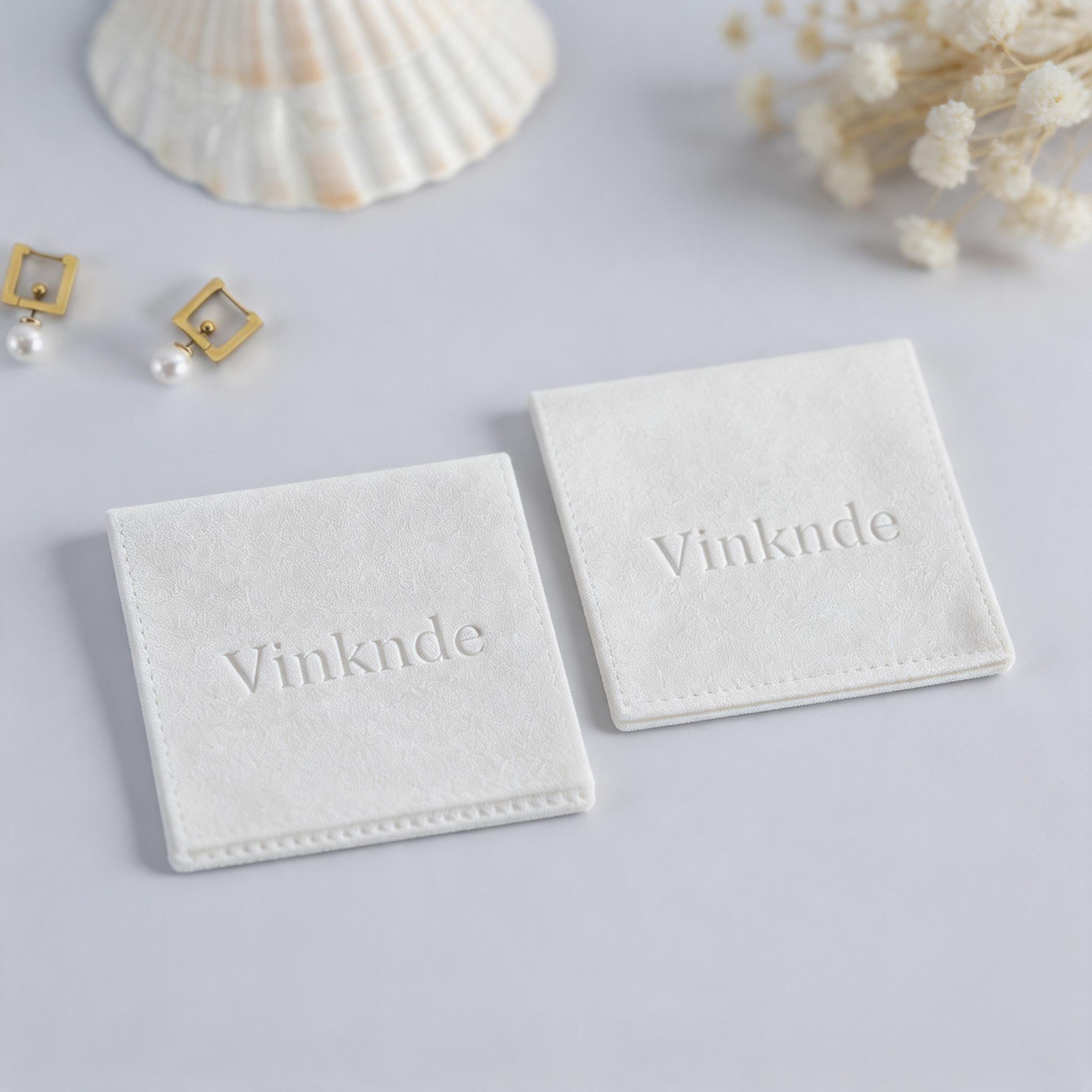 50PCS Soft Suede Drawstring Pouches with Custom Logo, Jewelry Storage Bags, Anti-Scratch Gift Packaging