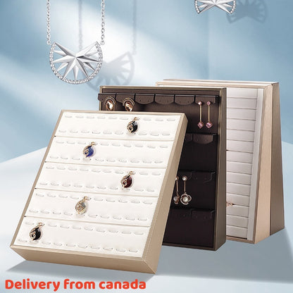 Inclined Jewelry Display Tray: Rings, Earrings, Necklaces, Pendants – Dual Position Stand