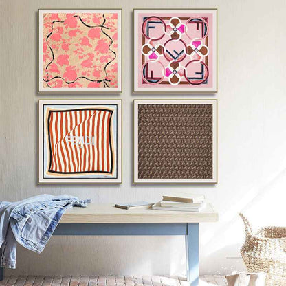 FEN DI di silk scarf decorative painting FEN modern light luxury senior sense square hanging painting restaurant dining room porch murals