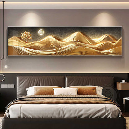 Light luxury and high sense back to Jinshan bedroom bed decoration painting atmospheric high-end landscape scenery room living room hanging picture