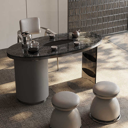 Italian light luxury rock plate tea table modern simple tea table and chair combination of advanced sense acrylic home balcony tea table