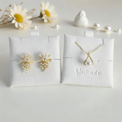 50pcs Soft Suede Pad with Custom Logo, Jewelry Storage Bags, Anti-Scratch Gift Packaging