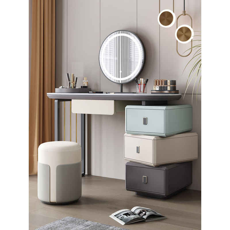 Cream wind magic square color bedroom rock panel vanity mirror advanced light luxury simple