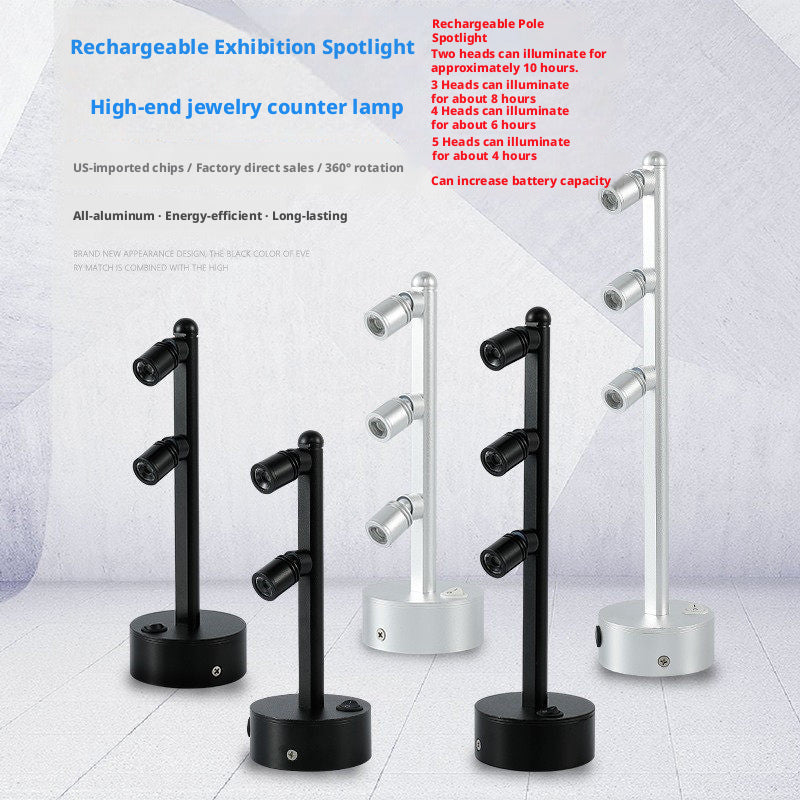 Multi-Angle Jewelry Desk Spotlight, Bamboo Base CREE Chip, Adjustable Craft Workbench Lighting