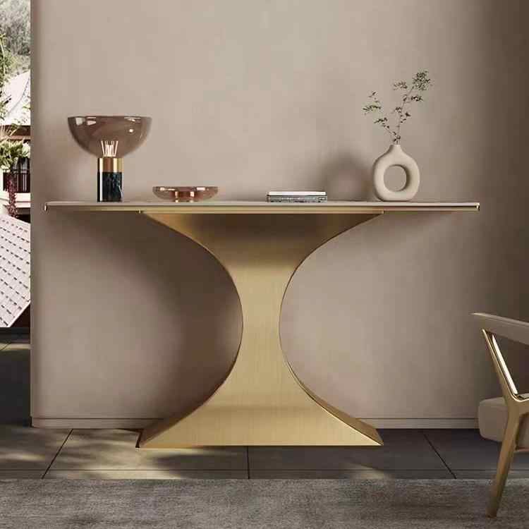 Light luxury creative rock panel home porch table porch table into the living room simple wall decoration hotel end view platform