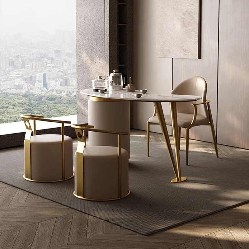 Light luxury rock panel tea table and chair combination balcony home kettle one modern simple high-end small apartment small tea table