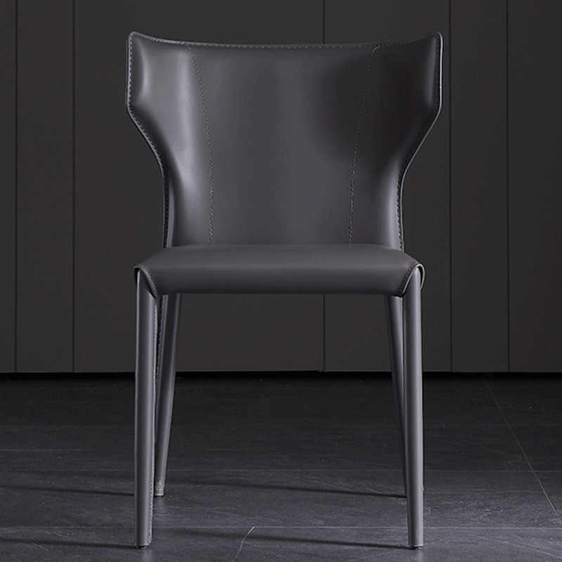 Italian minimalist saddle leather dining chair