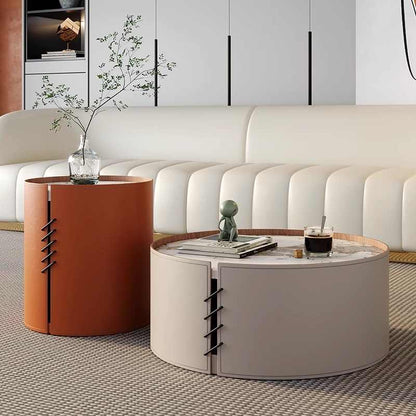 Lanka Italian rock plate size round coffee table combination of small living room home advanced sense simple tea table side table