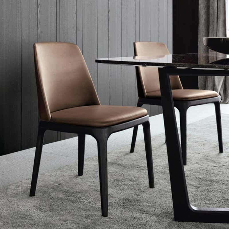 Simple Nordic p leather dining chair