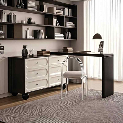 Retractable dressing table Solid wood black and white cream in ancient style baking paint bed tail bucket cabinet one bedroom simple makeup table