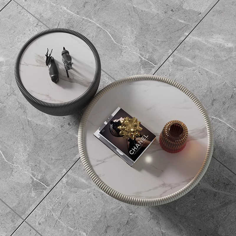 Coffee table living room light luxury high sense of modern simple delicate round mini small coffee table Internet popular