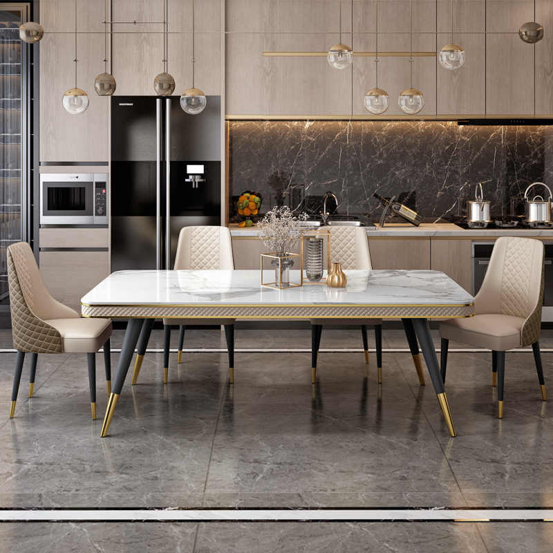Light luxury dining table Modern simple new designer high-end home dining table