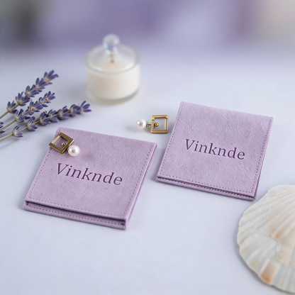 50PCS Soft Suede Drawstring Pouches with Custom Logo, Jewelry Storage Bags, Anti-Scratch Gift Packaging