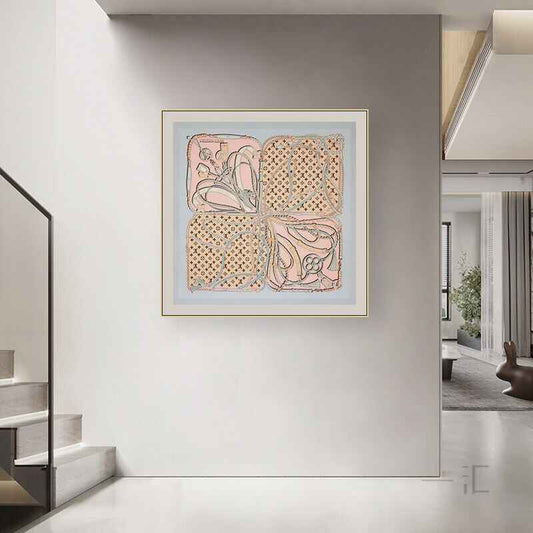 Silk scarf decoration painting modern light luxury high-end L painting V new clothing store cloakroom bedroom bedside hanging painting living room
