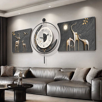 Modern light luxury living room decorative painting backed by a mountain sofa background wall hanging painting advanced sense atmosphere luminous wall painting