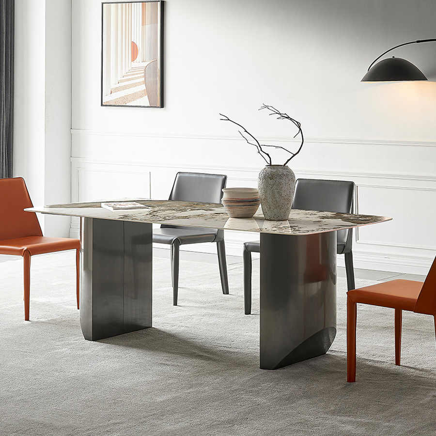 Italian minimalist light stone table