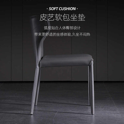 Italian minimalist saddle leather dining chair