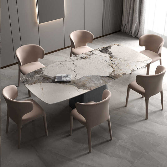Nordic Italian light luxury small apartment rectangular marble light Pandora dinner table
