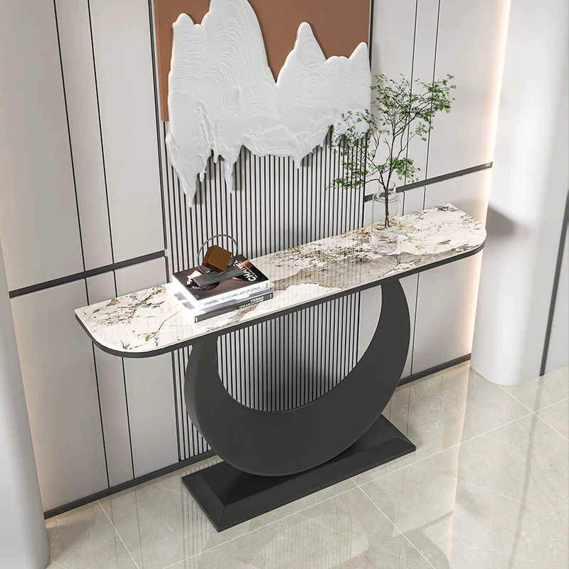 Porch table end view table rock plate Italian entry cabinet simple modern light luxury living room wall table corridor porch cabinet