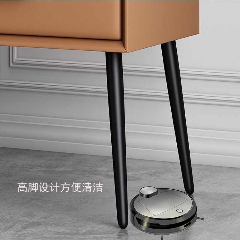 Technology cloth minimalist bedside cabinet Solid wood frame small apartment microfiber skin light luxury simple modern bedroom bedside cabinet