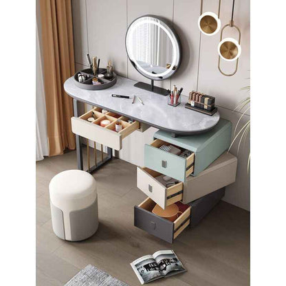 Cream wind magic square color bedroom rock panel vanity mirror advanced light luxury simple