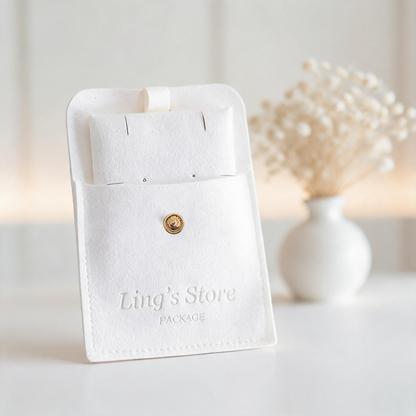 50PCS Luxury Suede Jewelry Gift Bags, Custom Logo Pouches, Personalized Velvet Packaging