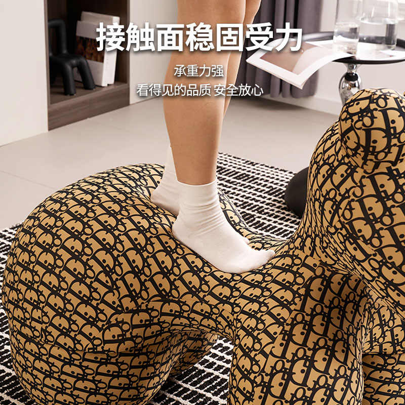 Net red Dior Horse chair light luxury casual lazy sofa cartoon creative animal seat living room ice silk footstool