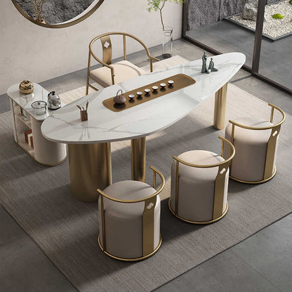 Modern high-end light luxury tea table villa luxury tea table Office reception room advanced sense kung fu tea table