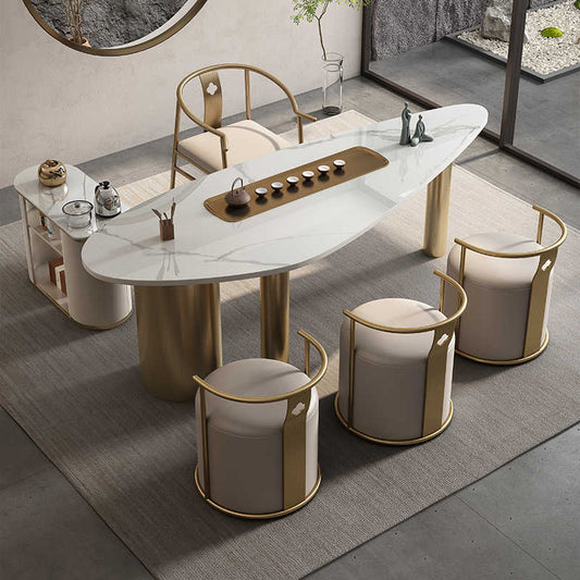 Modern high-end light luxury tea table villa luxury tea table Office reception room advanced sense kung fu tea table