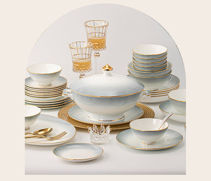 Underglaze color Jingdezhen ceramic tableware set bone China housewarming light luxury bowl dish dish set home