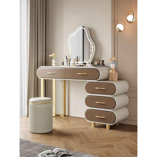 Room light luxury dressing table bedroom modern simple storage cabinet rental house advanced sense of makeup table bucket cabinet one