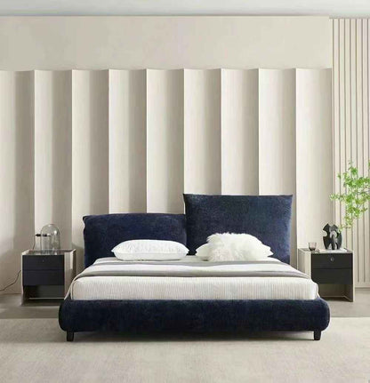 Italian minimalist high-end light luxury bedroom furniture modern simple style designer original petal fabric double bed