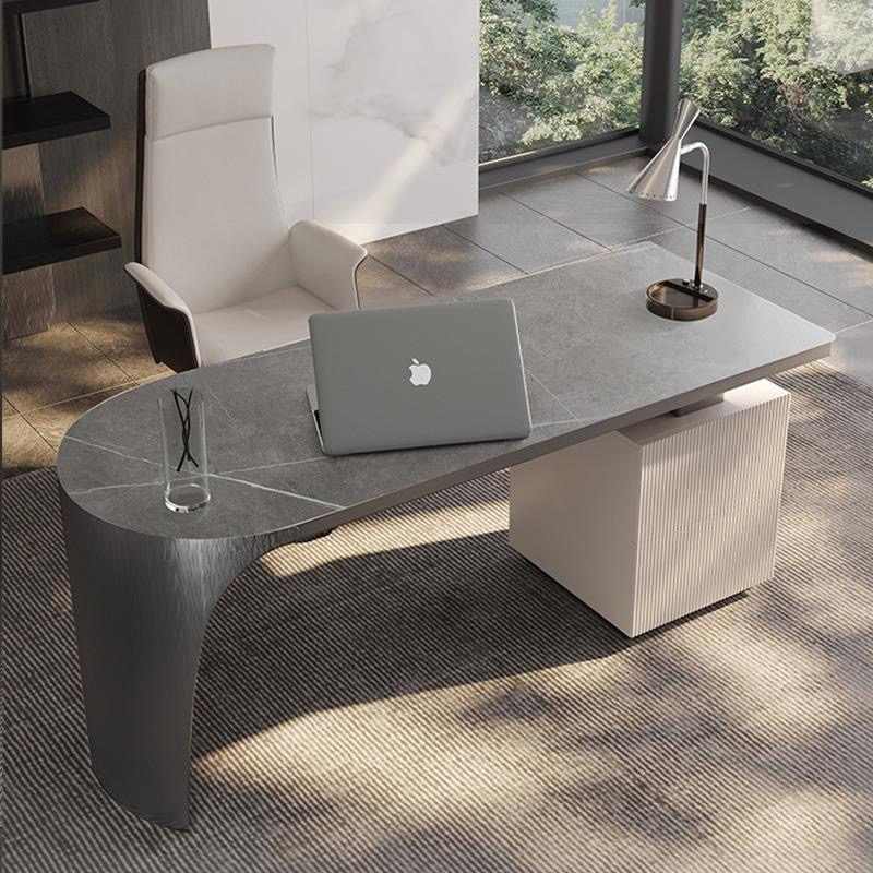 Light luxury desk Italian minimalist Nordic study desk modern simple office computer writing desk bookcase