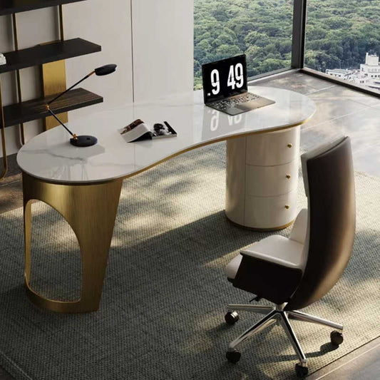 Light luxury desk Modern simple high sense unique design home work study calligraphy study rock board desk