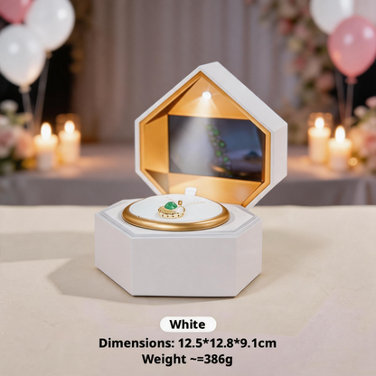 LED Video Jewelry Box with Screen for Proposal, Customizable Display Case