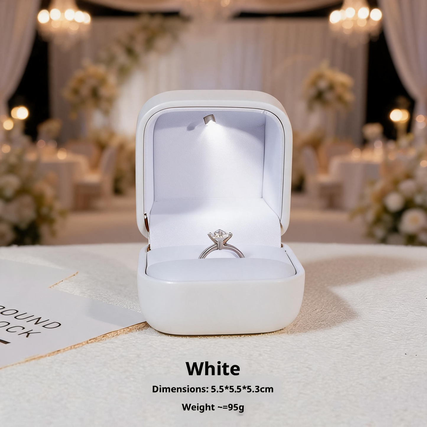 10PCS Jewelry Organizer Box with LED Light, Locking plastic Case for ring