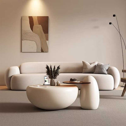 Simple modern coffee table net red living room cream coffee table cat claw small apartment light luxury style combination of new round