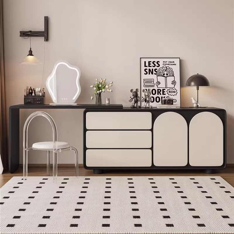 French black dresser bedroom black and white simple makeup table new makeup table designer bucket cabinet one retro