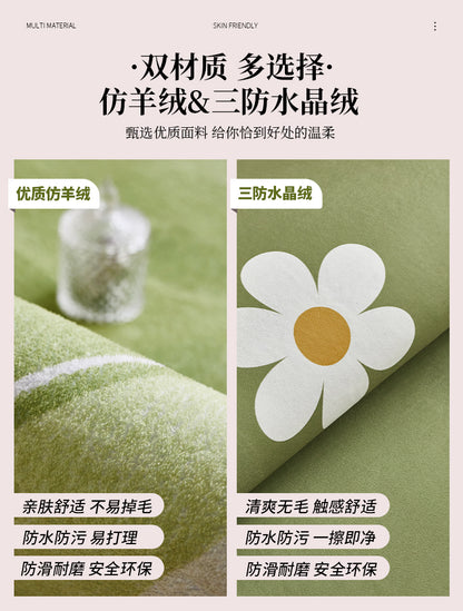 Cream wind special-shaped carpet living room light luxury luxury sofa home light green clouds irregular cushion bedroom