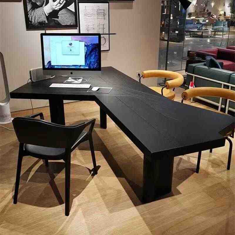 Simple modern solid wood computer desk boss desk light luxury simple desk shaped table design desk