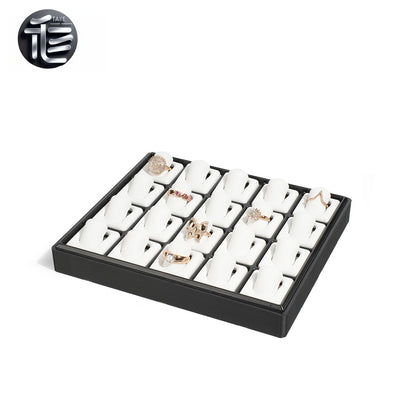 Stackable Plastic Jewelry Display Tray Organizer: 12 or 20 Slot Ring Stud Necklace Storage