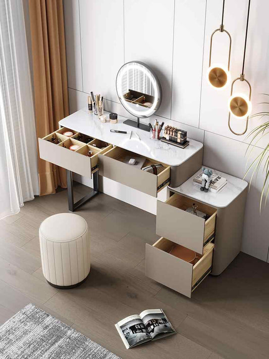 Xin Bai dressing table bucket cabinet one modern bedroom simple cream wind makeup table storage cabinet desk makeup table