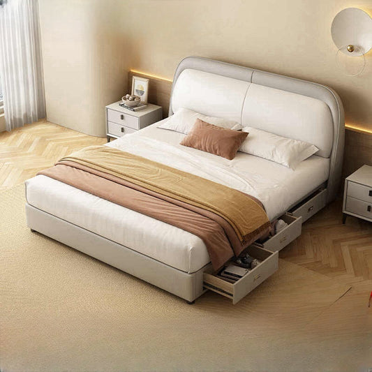 Crib Boy Modern simple double bed Italian leather soft wrap bed ins1.2m cartoon crib girl