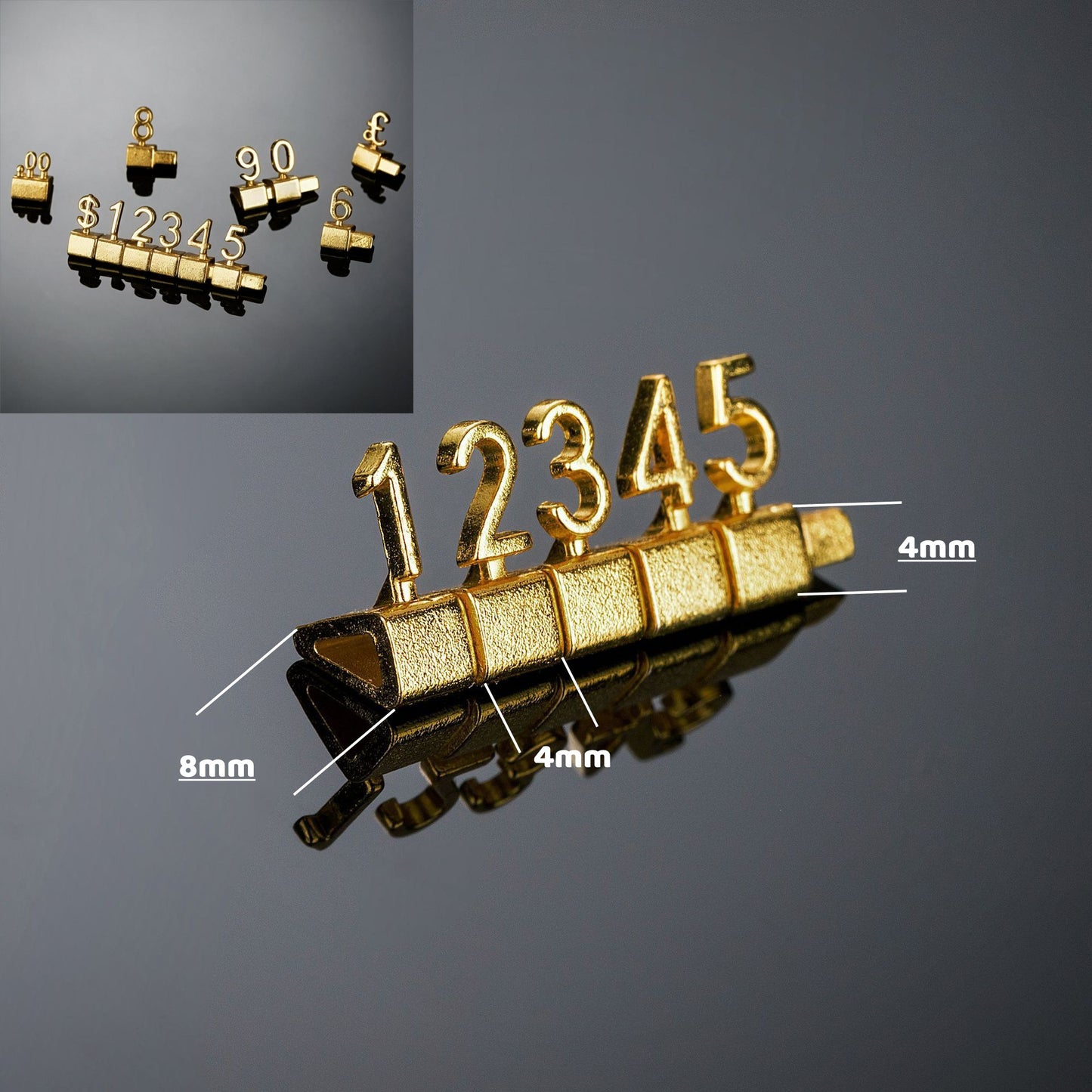 Modular Metal Price Display Numbers, Jewelry Shop Signs (USD, GBP,EURO)