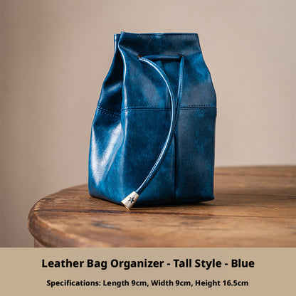 5pcs Oil-Waxed Leather Drawstring Pouch, Jewelry Travel Organizer, Star Hardware Bag