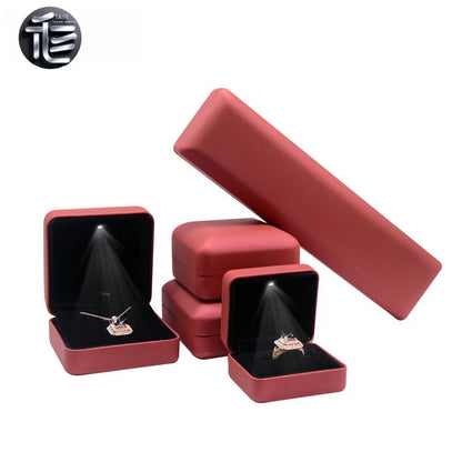 5pcs LED Jewelry Box with Bat Heart Ring for Gothic Proposal and Gift