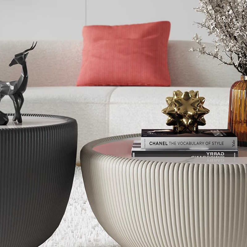 Coffee table living room light luxury high sense of modern simple delicate round mini small coffee table Internet popular