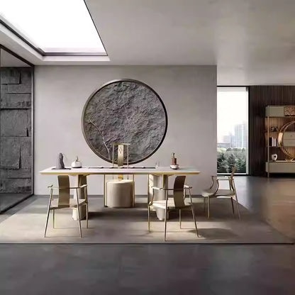 Rock plate tea table Tea table Italian simple office living room Kung Fu big light luxury modern senior sense home tea table
